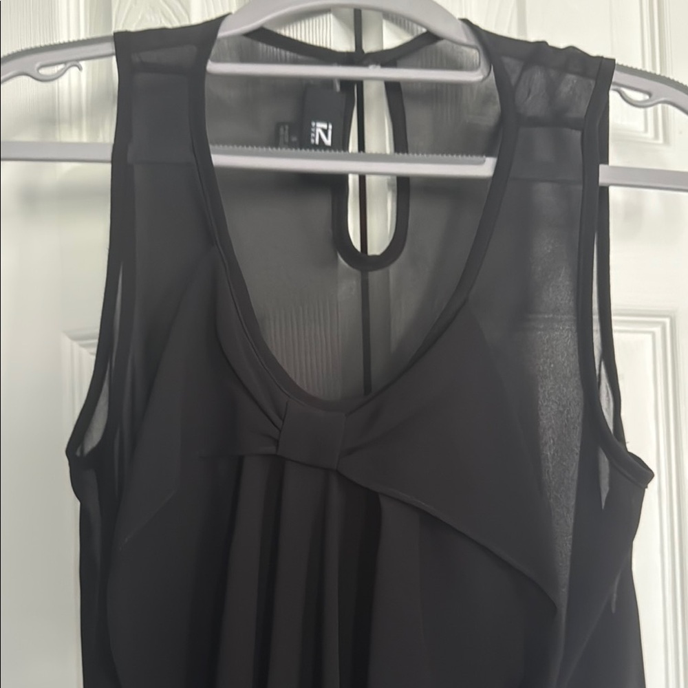 Iz Byer Black Sheer Sleeveless Top
